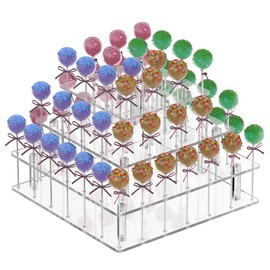 Clear Cake Pop Stand Lollipop Stand Display Cake Pop Holder Tower Acrylic 56 Hole 3 Tiered Candy Tree Holder Popcake Stands for Party Decorating Wedding Events Supplies