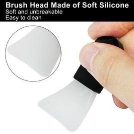 Coufce 3PCS Face Mask Applicator Brushes Black Soft Silicone Makeup Spatula Set for Facial Mud, Cosmetic Mask, Eye Mask, Body Lotion, Serum