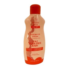 Dr. Natural 4-in-1 Tear-Free Baby - Head-to-Toe Baby Soap and Baby Shampoo - Bubble Bath for Kids - Moisturizing Body Wash - Rosewater Dream - 6.7 oz