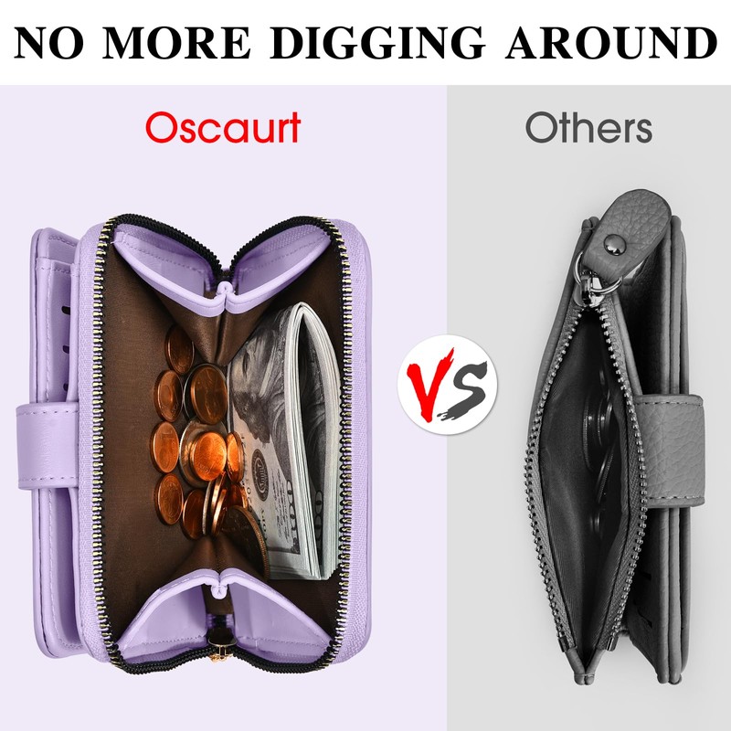 oscaurt Wallet Women Small RFID Blocking Bifold Credit Card Wallets