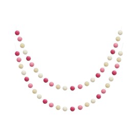 Perfeclan 2Pcs Christmas Ball Garlands Ball Banners Decoration Pom Pom Garlands Ball Ornaments for School Birthday Garden Outside Yard