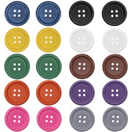 50 botones de 25 mm de 1 pulgada para manualidades, botones grandes, botones de costura redondos de 4 agujeros, botones de manualidades de colores mixtos para coser álbumes de recortes y