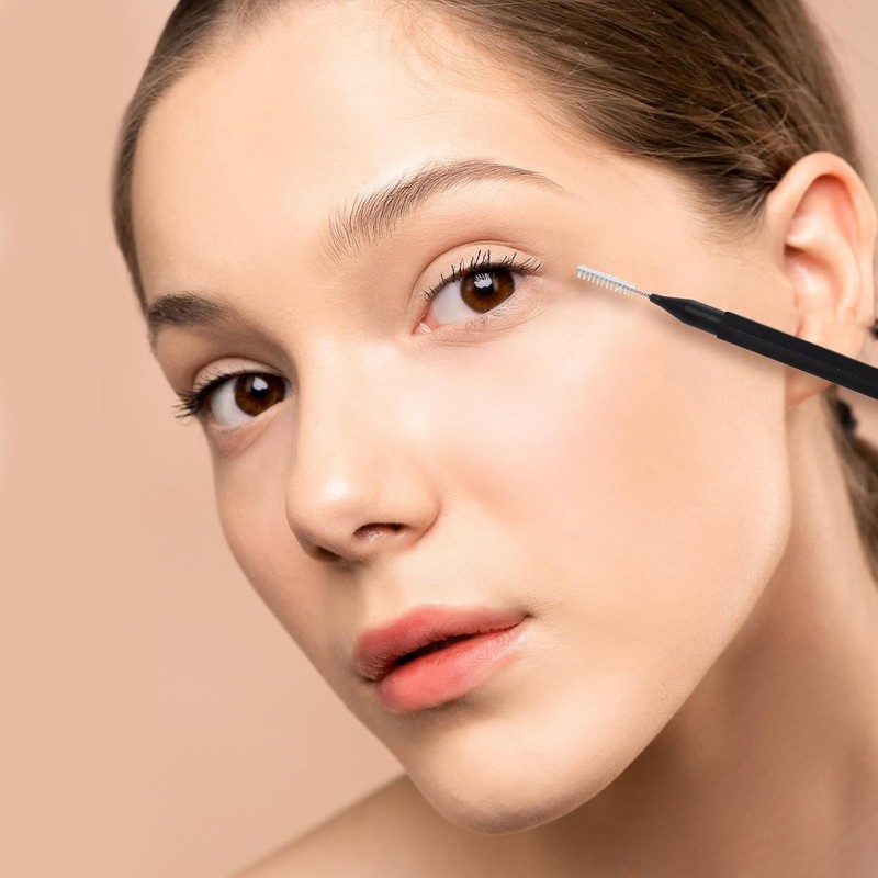 100 Piezas Microcepillo para Cejas Negro, Pp Pa612 y Acero