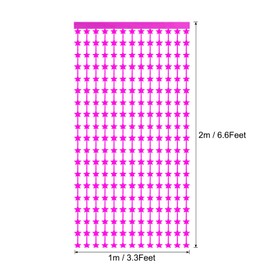 sourcing map Rose Red Stars Backdrop, Rose Red Curtains 3.3x6.6ft Glitter Star Twinkle Decor Foil Fringe Garland Banner Decorations for New Year Birthday Party Wedding Celebration