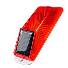 RISOON Solar Strobe Warning Light: Sensitive LED Warning Lamp Super Bright Waterproof IP65 Wireless Light Control Flashing Beacon Barricade Construction Safety Traffic Light for Driveways Dock (Red)