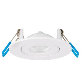 Maxxima 2 in. Rotatable Ultra-Thin Recessed LED Floating Gimbal Downlight, 400 Lumens, 5 CCT Selectable 2700K/3000K/3500K/4000K/5000K, Dimmable, 90 CRI, IC Rated, Canless, Junction Box Included