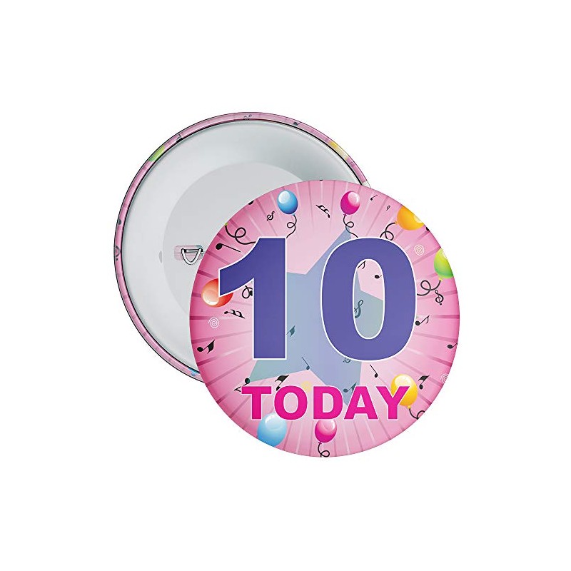 Pink 10th Birthday Badge available in a choice of 2