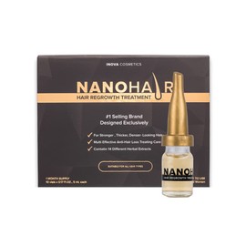 NanoHair by Bubbly Multi Effect Hair Strengthening Serum, Hair Treatment Oil Serum To Make Your Hair Look Stronger, Longer and Healthier, 0.17 Fl Oz/5 mL x 10 pcs