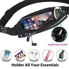 AIKENDO Slim Running Belt Fanny Pack for Women Men, Phone Holder Runners Pouch Waist Workout Jogging, Money Gift Gear Accessories, Pink, one size, Fashion,(1802)