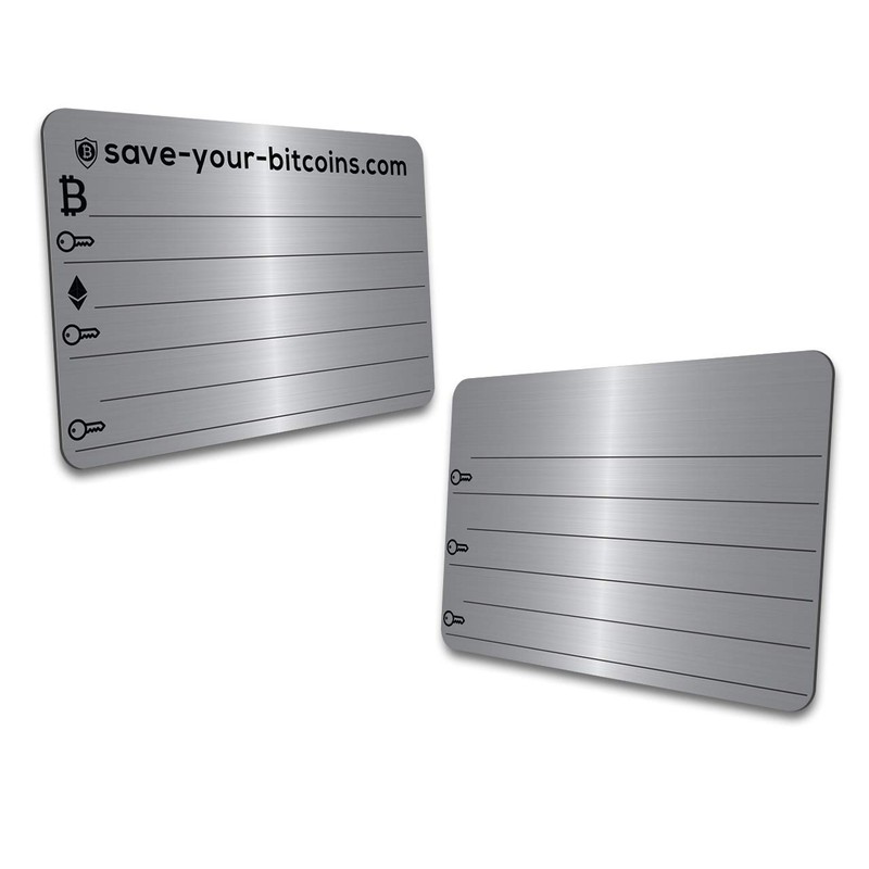 Save-Your-Bitcoins Private Key - Recovery Metal Plate Stainless Steel (V4A)