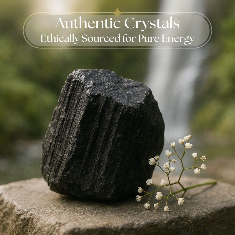 Anima Black Tourmaline Crystal – Raw Grounding Stone for Protection,