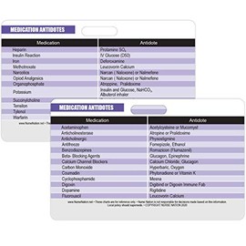 Medication with Antidotes Reference Horizontal Badge Card - Excellent Resource for Nurses, Nursing Clinicals, and RN Students - Great Nursing School Supplies and Accessories