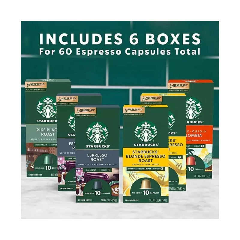Starbucks by Nespresso Coffee Pods, Variety Pack, 60 ct. FREE