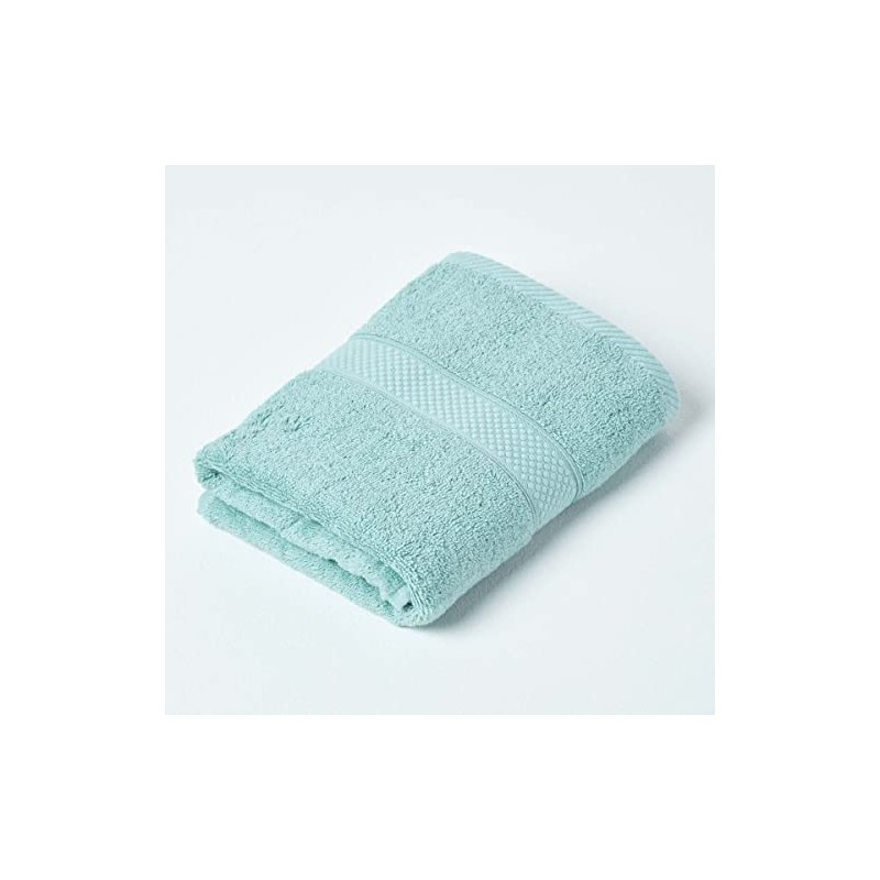 HOMESCAPES Sea Green Turkish Cotton Guest Towel Super Soft Thick