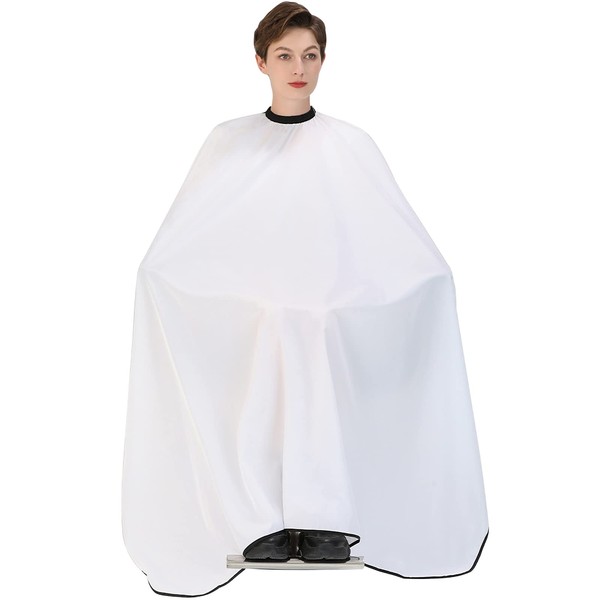 Giitoo Hairdressing Cape for Children and Adults Hairdressing Cloak Cutting Cloth Hair Apron, white