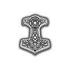 #A677 Sticker Thor's Hammer Mjölnir White God Thunder God Germane 7 x 5 cm