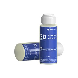 Anycubic 3D Printer Bed Adhesive Glue, Perfect First Layer Adhesion, Reduces Warping for PLA, ABS, PETG, ASA Filaments, No Residue, 60ml, 2pcs