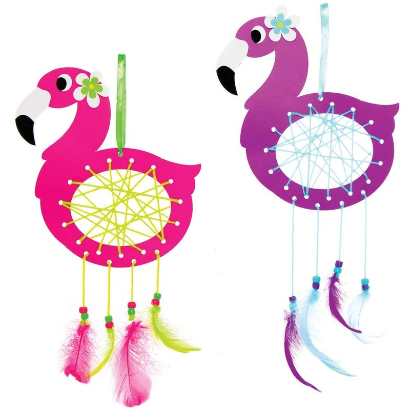 Baker Ross AT701 Flamingo Dream Catcher Craft Set for Children