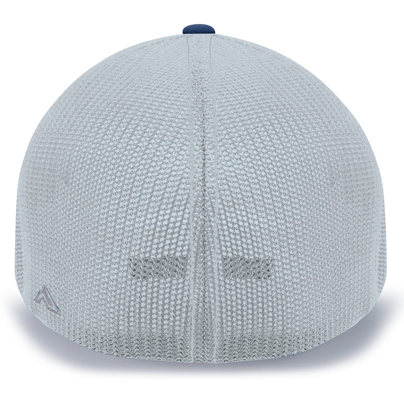 Pacific Headwear Standard Trucker Pacflex Cap, Silver/Navy Small