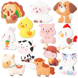 JOYIN 12 Pcs Animal Fridge Magnets for Kids, Cute Rubber Refrigerator Magnets for Kids Magnetic Toys Whiteboard Educational Learning Toys Party Favor Birthday Children Gifts