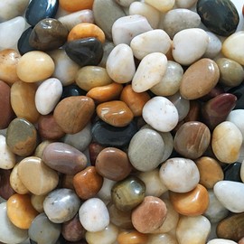 Pebbles Polished Gravel Natural River Rocks Ornamental Pebbles Garden Landscaping Stones Small Decorative Rocks for Fountain Aquarium Plants Vases Landscaping (Mixed Color, 1 LB)