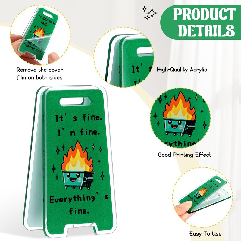 AmazingSpark Dumpster Fire Desk Accessories Dumpster Fire Sticky Note Holder