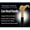 Humaira Nautical Solid Brass Lion Head Handle Wooden Walking Stick