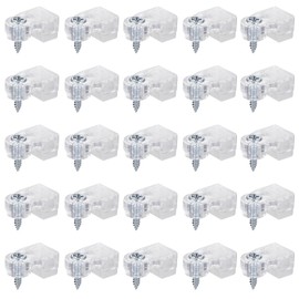 25 Pcs Glass Retainer Clips Mirror Holder Clips Plastic Glass Panel Clip with Screws Storm Window Clip for Windows Door Cabinet Mirror
