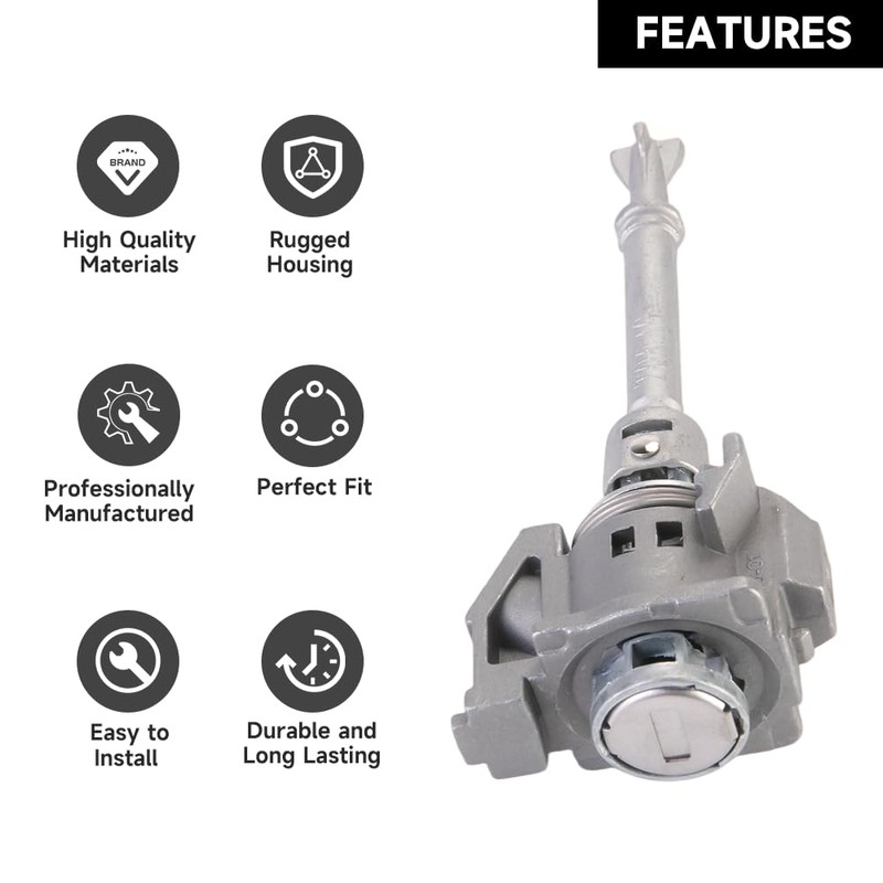 Yollky Front Door Lock Cylinder Set with Keys for Honda