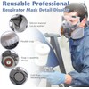 ANUNU Respirator Mask with Filter and Glasses, Chemical Face Protection