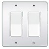 Silver Mirrored Switch Cover - Durable Acrylic Decorative Double Gang
