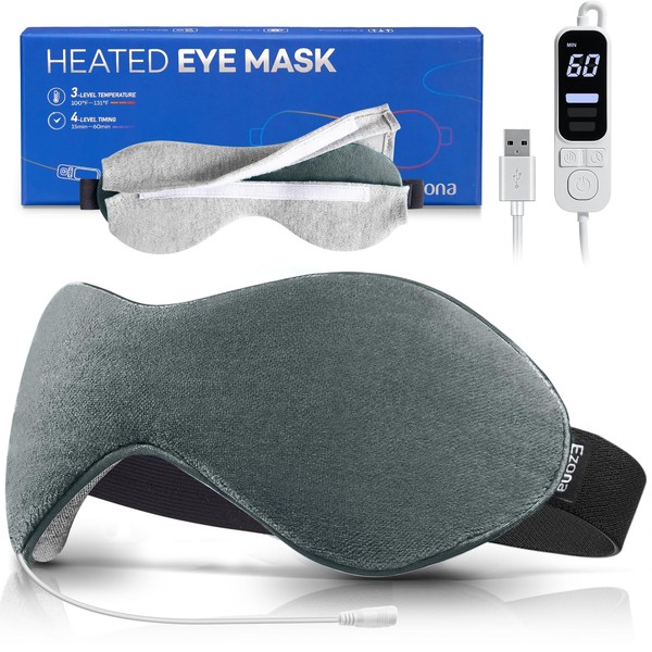 Ezona Heated Eye Mask, Warm Eye Compress Mask for Dry