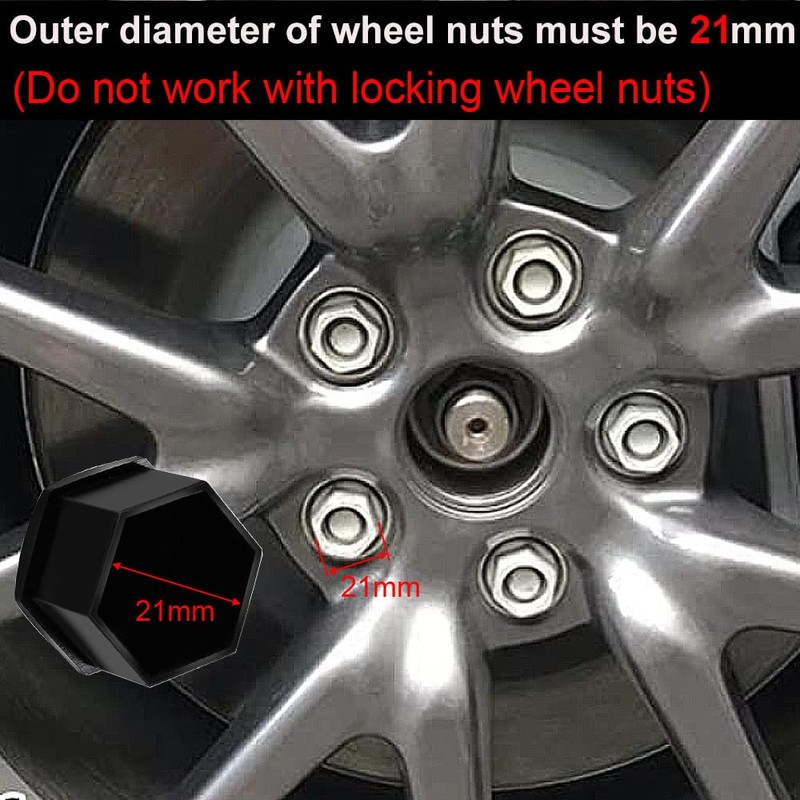Gebildet 22Pieces Wheel Nut Cap 21mm, Wheel Bolt Nut Caps