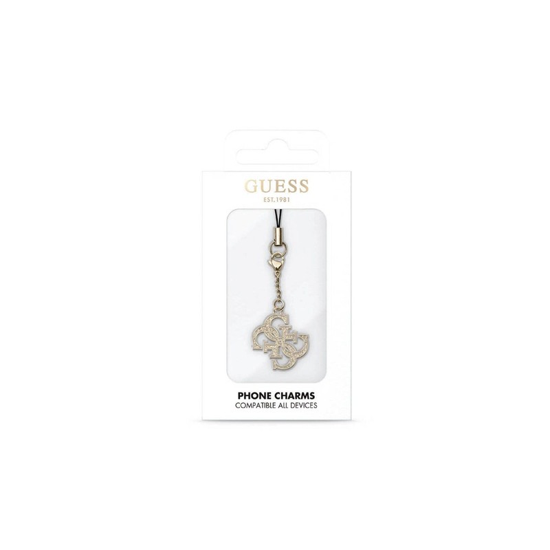 GUESS Pendant GUCPM4GID Phone Strap 4G Glitter Charm, Metal