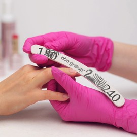 Aba Group Professional Nail File Flamingo Heavy Duty Single Use Nail File Good Quality Abrasion Resistant Nail File Set Made in EU (25pcs Bananas 180/240 Standard)
