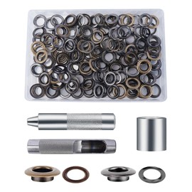 Zythrem 120 Sets Grommet Tool Kit 14mm Eyelet Punch Kit Eyelets and Punch Metal Washers Setting Metal Eyelets for Fabric Leather Belt Tarpaulin Tent Curtain Crafting DIY and Decoration