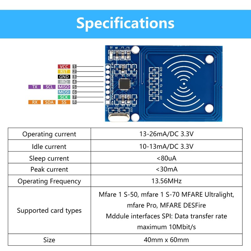 RFID Kit for Arduino, RFID IC Card Sensor Module with