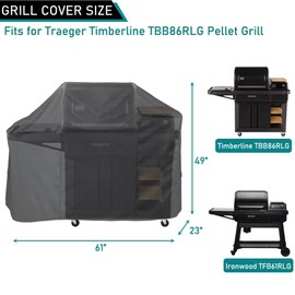 ZJYWSCH Grill Cover for Traeger New Timberline TBB86RLG, New Ironwood TFB61RLG Pellet Grills Waterproof Traeger Timberline Ironwood Pellet Grill Cover BAC638 BAC646