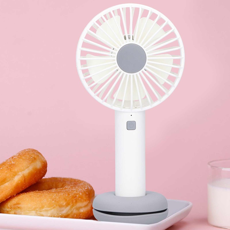 White Donut Shaped Small Fan Portable LED Night Light with