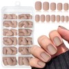 Lifextol 120PC Brown Square Press on Nails Short Brown Fake