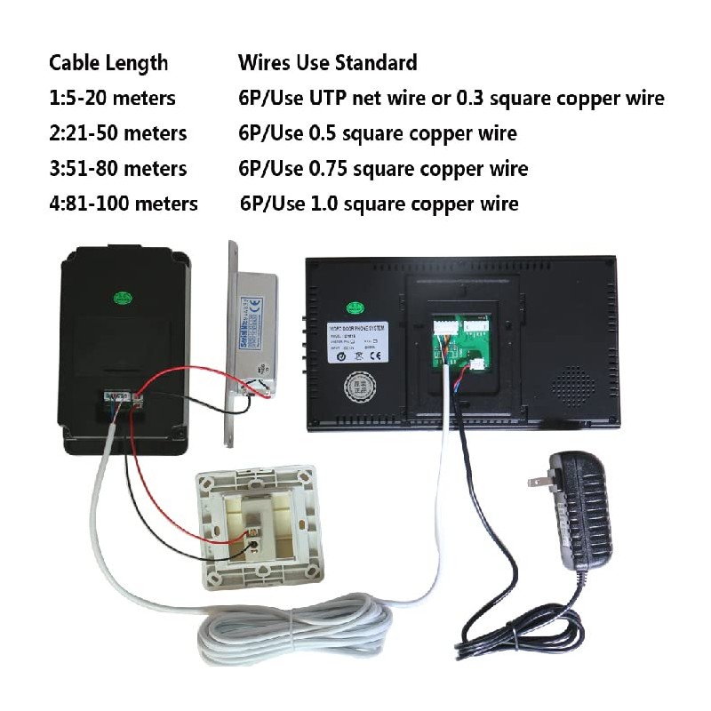 Touch Key 7 Lcd RFID Password Video Door Phone Intercom