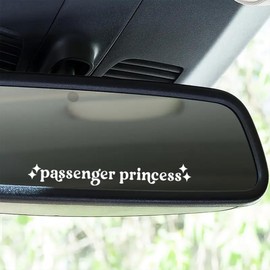2PC 4.72"x0.78" Passenger Princess Car Rearview Mirror Makeup Mirror Decorative Stickers, Gifts for Her Doors Windows Walls, Home Life Stickers for Women | BZ15