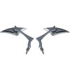 MotorToGo Chrome Sickle Mirror Set with Radical Elbow Stem Motorcycle