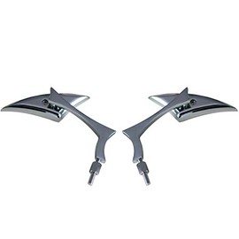 MotorToGo Chrome Sickle Mirror Set with Radical Elbow Stem Motorcycle Mirrors Compatible for 2016 Harley-Davidson Breakout FXSB