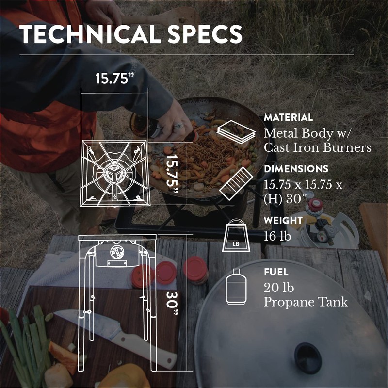 GasOne Propane Single Burner Camp Stove with High Temp Paint