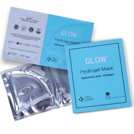 GLOW Hydrogel Face Mask, Hyaluronic Acid and Collagen, Hydrating and Anti-ageing (1 Sheet Mask)