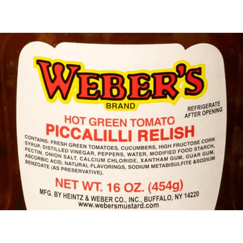 Weber's Hot Green Tomato Piccalilli Relish and Hot Texan Sandwich