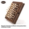 AMEROUS Magnetic Wooden Chess Set, 12.8" x 12.8" Walnut Chess