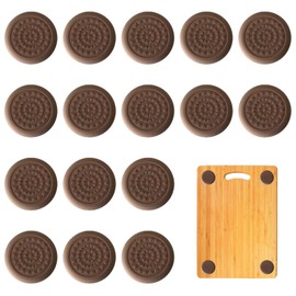 Rubber Cutting Board Feet Non Slip, 16 Pack Self Adhesive Stabilizer Pads, Water Resistant Shock Absorbing Grips for Chopping Blocks, Butcher Blocks, Kitchen Countertops