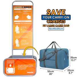 Travel Bag Hand Luggage Easyjet Hand Luggage Bag for Aeroplane Foldable Travel Bag Weekender Men and Women, navy blue, Navy Blue